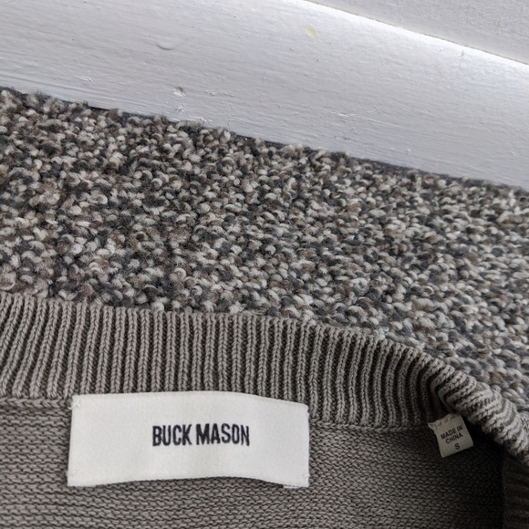 Buck Mason Sweater 100% Cotton Crewneck Olive Green Mens Small - Picture 3 of 6